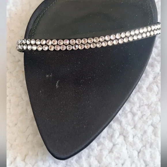 Saint Laurent Georgia Sandals In Crepe Satin With Rhinestones - Picture 3 of 16